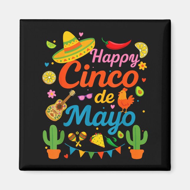 Cinco de mayo rolig mexikansk fiestafest 5 de mayo magnet (Framsidan)