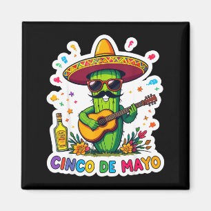 Cinco de mayo rolig mexikansk kaktus solglasögonCi Magnet
