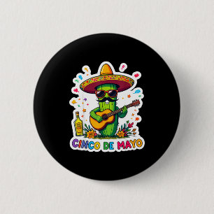 Cinco de mayo roliga mexikanska kaktus solglasögon knapp