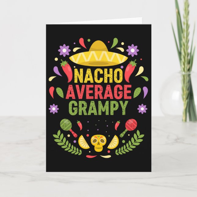 Cinco De Mayo Roliga Nacho Genomsnittlig Grampy  Kort (Framsida)