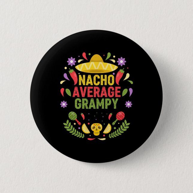 Cinco De Mayo Roliga Nacho Genomsnittlige Grampy Knapp (Framsida)