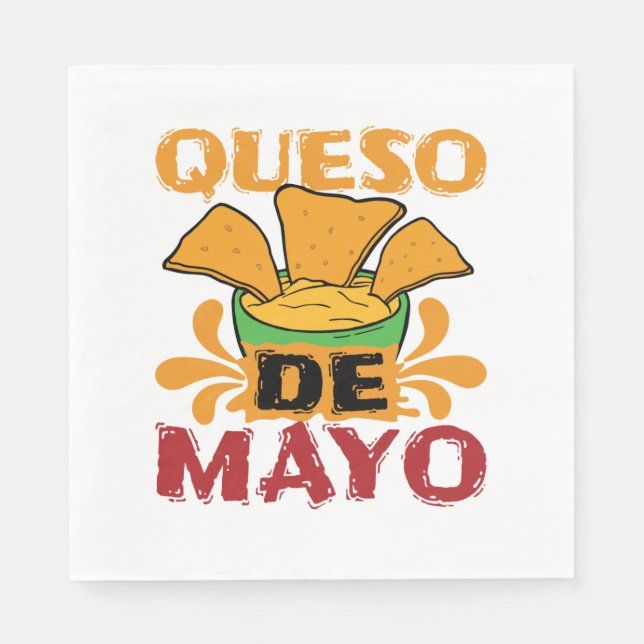 Cinco de Mayo Rollig Queso Puns Pappersservett (Framsidan)