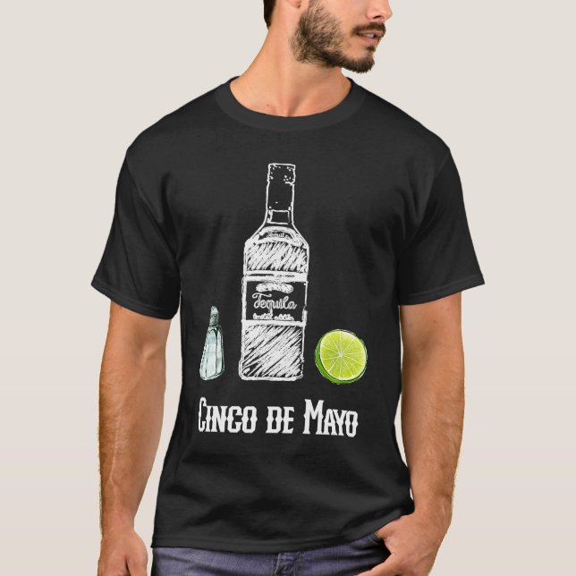 Cinco de Mayo Salt Tequila Lime Celebration Party T Shirt (Framsida)
