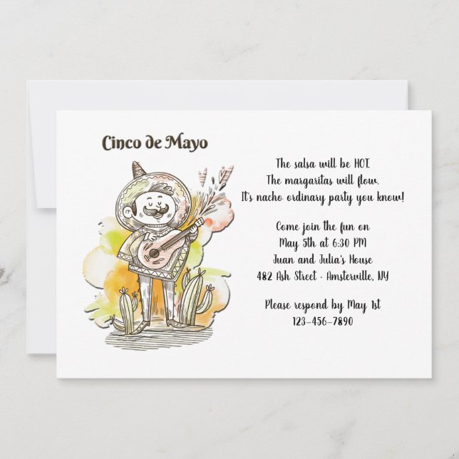 Cinco de Mayo Sångare Inbjudan (Framsida)