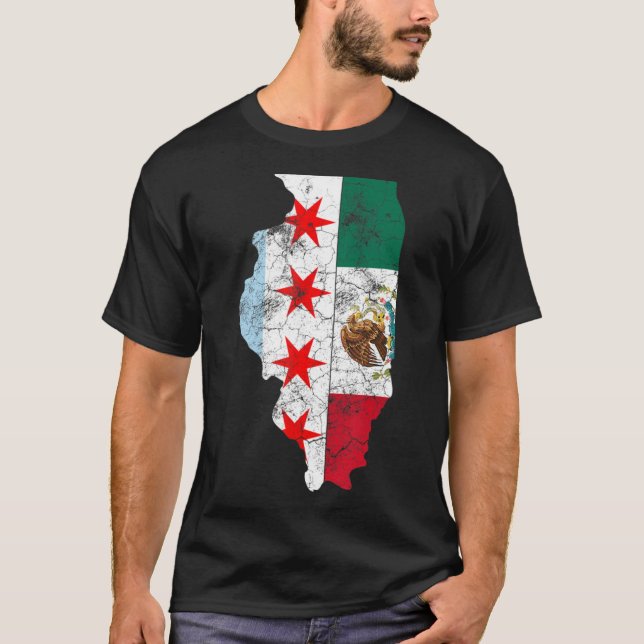 Cinco De Mayo Shirt Chicago Mexican Flagga Women M T (Framsida)