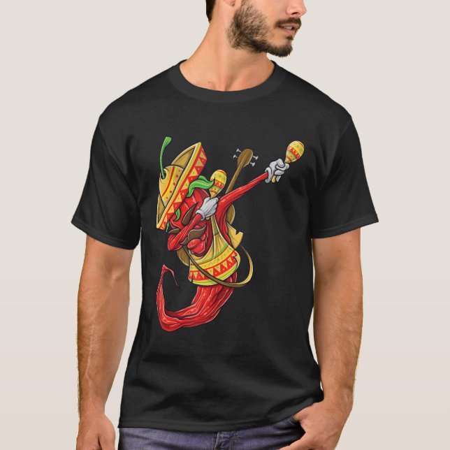 Cinco De Mayo Shirt Dabbing Chili Pepper Dab Shirt T (Framsida)
