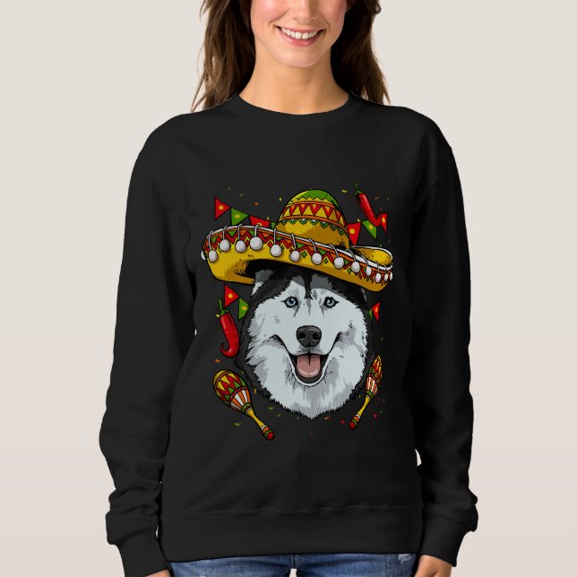Cinco De Mayo Siberian husky Manar Women Kids Somb T Shirt (Framsida)
