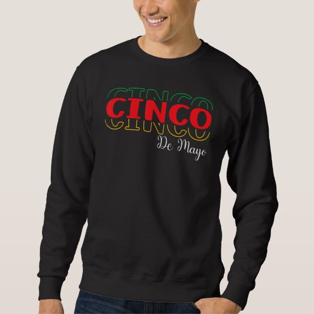 cinco de mayo simple cool design lång ärmad tröja (Framsida)