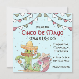 Cinco de Mayo Singing Cactus och Pepper Mariachis Inbjudningar