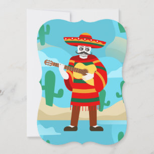 cinco de mayo skelett inbjudningar