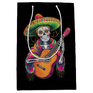 Cinco De Mayo Skelett Skalle Fiesta Gitarr