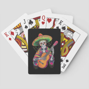 Cinco De Mayo Skelett Skalle Fiesta Gitarr Casinokort