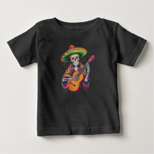 Cinco De Mayo Skelett Skalle Fiesta Gitarr T Shirt
