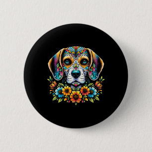Cinco De Mayo Socker Skalle Blomma Beagle Hund Knapp
