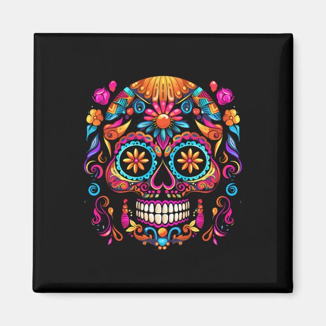 Cinco De Mayo Sockersull Dia De Los Muertos Dag O Magnet (Framsidan)