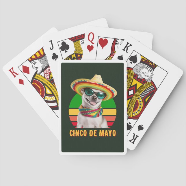 Cinco De Mayo Sombrero Chihuahua med solglasögon Casinokort (Baksidan)