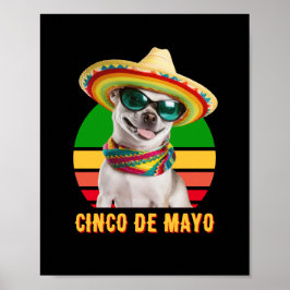 Cinco De Mayo Sombrero Chihuahua med solglasögon Poster