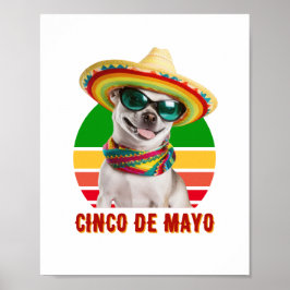 Cinco De Mayo Sombrero Chihuahua med solglasögon Poster