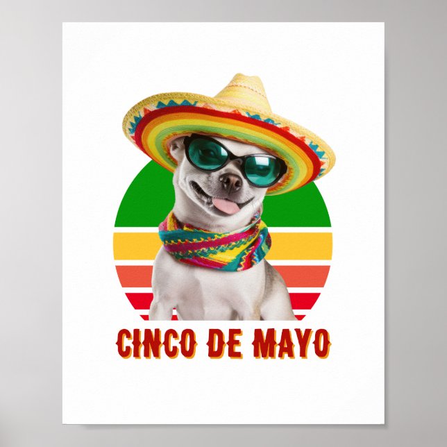 Cinco De Mayo Sombrero Chihuahua med solglasögon Poster (Framsidan)