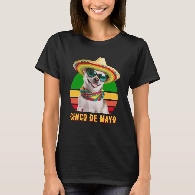 Cinco De Mayo Sombrero Chihuahua med solglasögon T Shirt (Framsida)