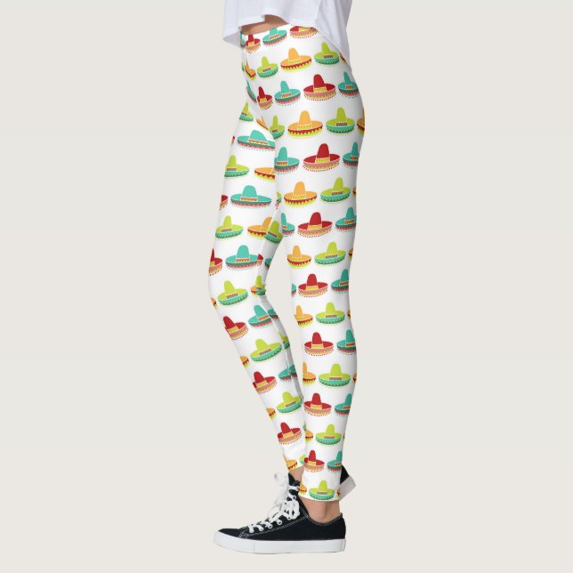 Cinco de Mayo Sombrero Mariachi mexikansk kultur Leggings (Vänster)