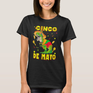 Cinco De Mayo Sombrero Tacosaurus T-Rex Dinosaur L T Shirt