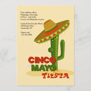 Cinco de Mayo Sombreroinbjudan Inbjudningar