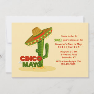 Cinco de Mayo Sombreroinbjudan Inbjudningar