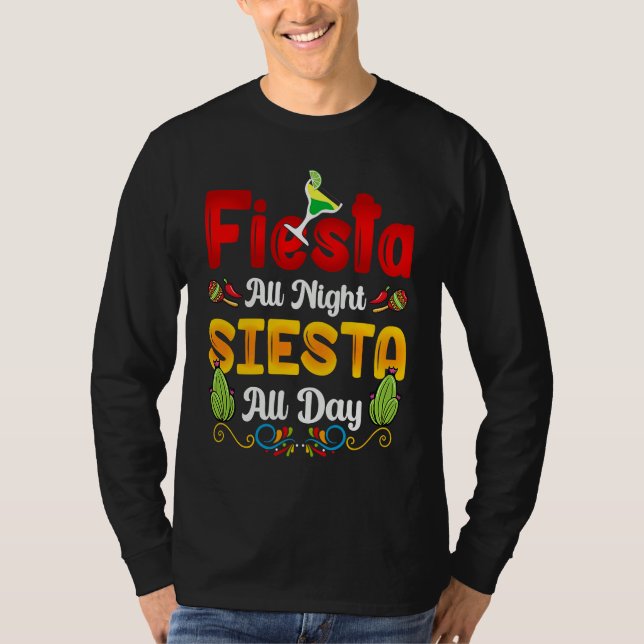 Cinco de Mayo squad celebrate fiesta all night T Shirt (Framsida)