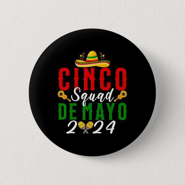 Cinco De Mayo-Squad Fiesta Familj Matchande Grupp  Knapp (Framsida)