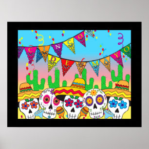 Cinco de Mayo Sugar Skull Skriv ut Poster