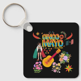 Cinco De Mayo svart Nyckelring