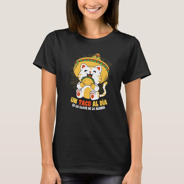 Cinco de Mayo Taco Cat T Shirt (Framsida)