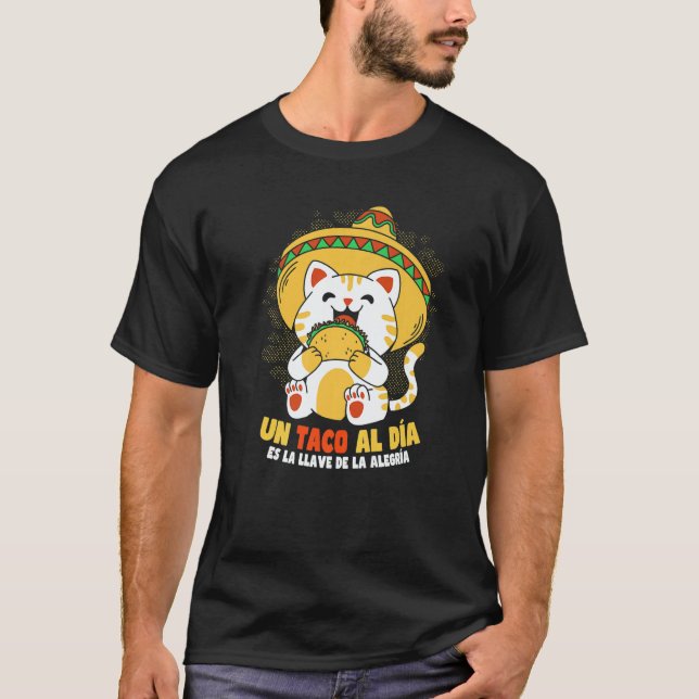 Cinco de Mayo Taco Cat   T Shirt (Framsida)