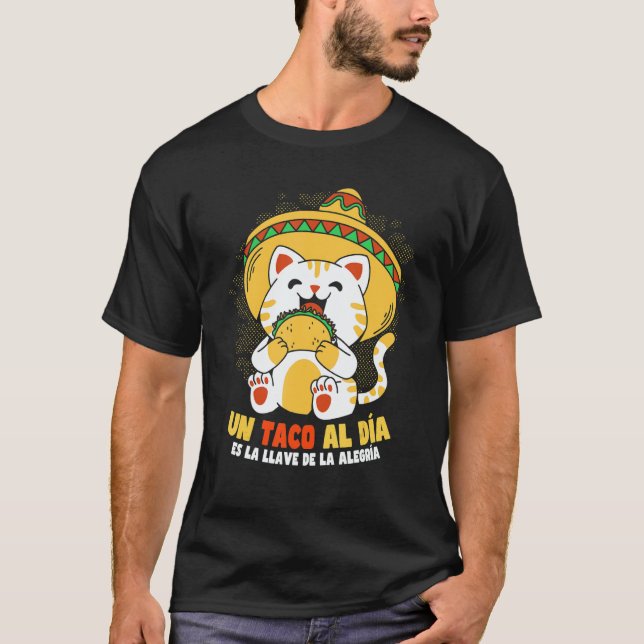 Cinco de Mayo Taco Cat T Shirt (Framsida)
