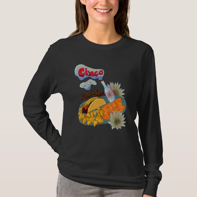 Cinco De Mayo Taco & Chip Mexican Food Fiesta Mana T Shirt (Framsida)