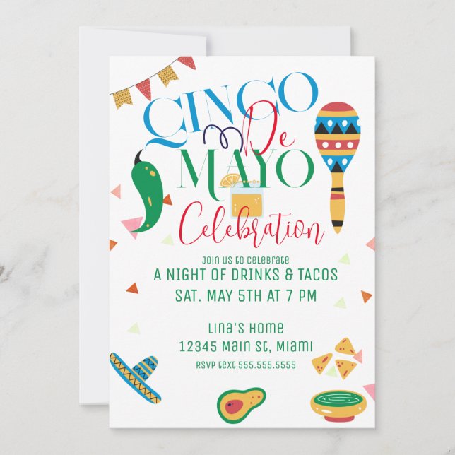 Cinco De Mayo Taco-fest Firande Inbjudningar (Framsida)
