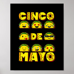 Cinco de Mayo Taco Funny Boys Manar Mexican Food Poster