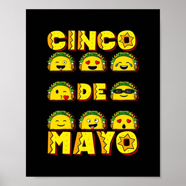 Cinco de Mayo Taco Funny Boys Manar Mexican Food Poster (Framsidan)