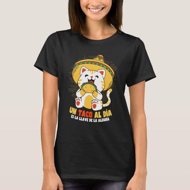 Cinco de Mayo Taco Katt T Shirt (Framsida)