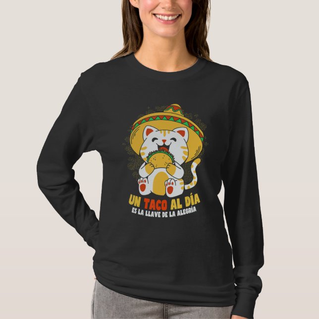 Cinco de Mayo Taco Katt T Shirt (Framsida)