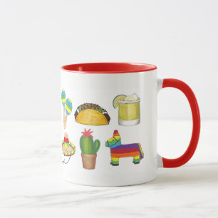 Cinco de Mayo Taco Piñata Cactus Sombrero Maracas Mugg