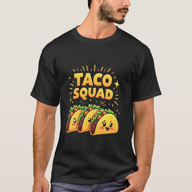Cinco de Mayo Taco Squad Mexikansk Festmat Fiesta T Shirt (Framsida)