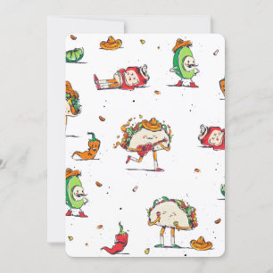 cinco de mayo tacos kawaii mexican inbjudningar