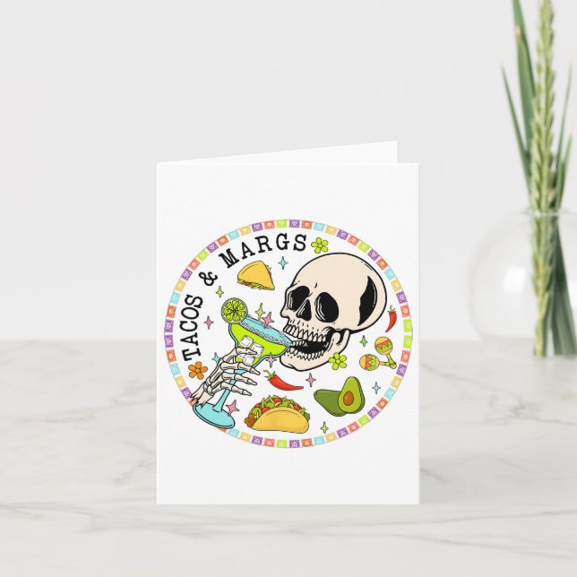 Cinco de Mayo Tacos och Margs Mexikanska Fiesta Pa Kort (Framsida)
