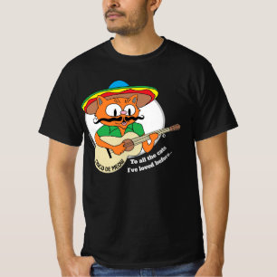 Cinco De Mayo Tecknad Mustache Cat Funny T Shirt
