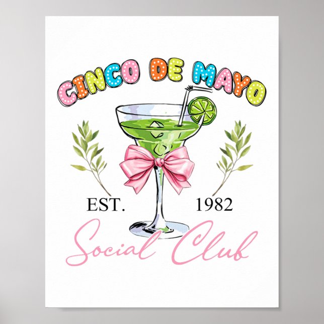 Cinco De Mayo Tequila Coquette Social Klubb Mexica Poster (Framsidan)