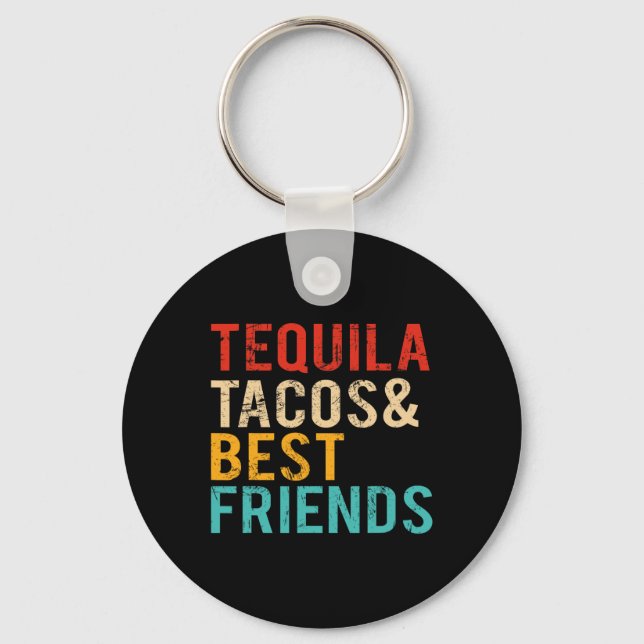 Cinco De Mayo Tequila Tacos Bästa Vänner Dricker  Nyckelring (Framsida)