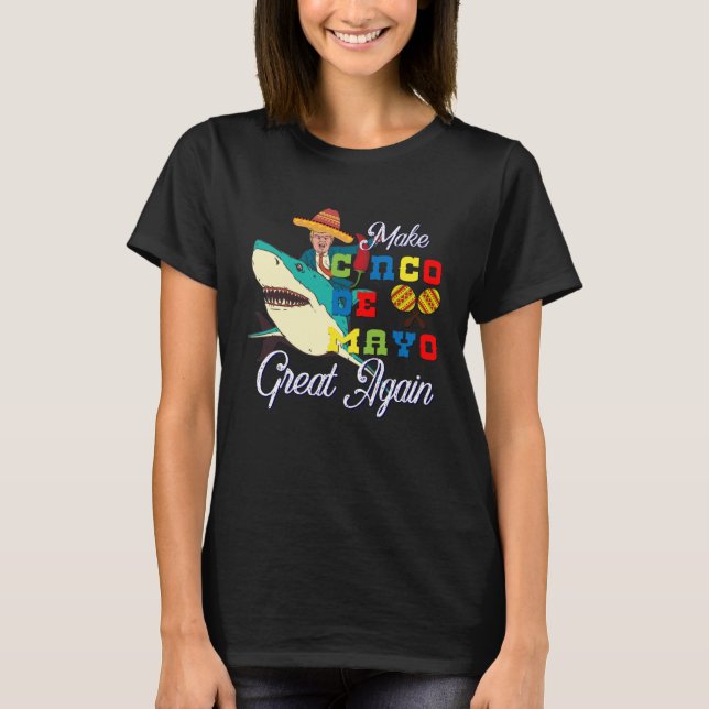 Cinco De Mayo Tequila Tacos Mexican Beer Lycklig C T Shirt (Framsida)
