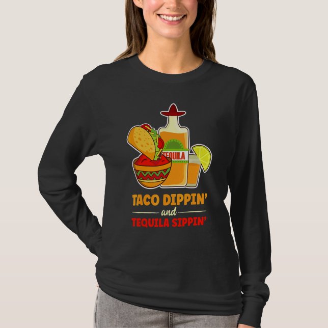 Cinco De Mayo Tequila & Tacos Nachos Fiesta T Shirt (Framsida)